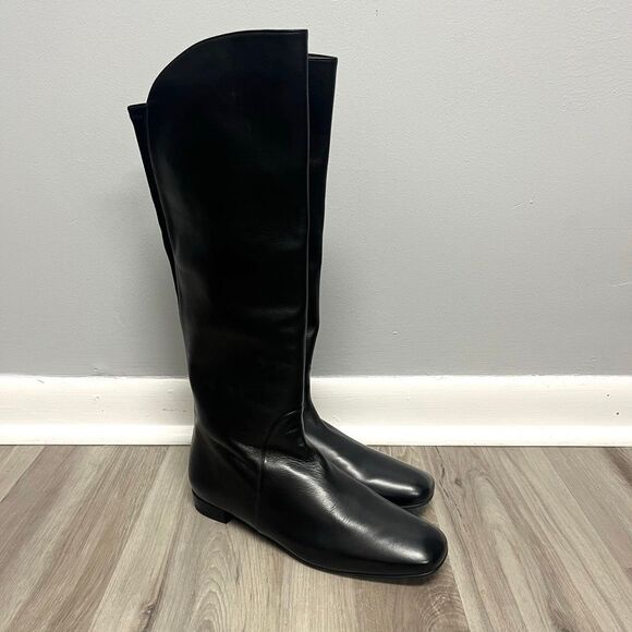Stuart Weitzman Boots Women’s 9 Black Leather Tall Riding - Picture 1 of 10